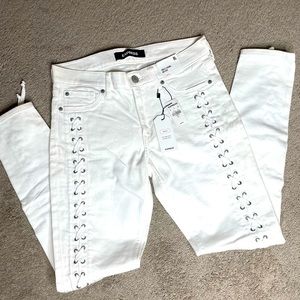 New White Express ankle legging jeans mid rise, Size 8